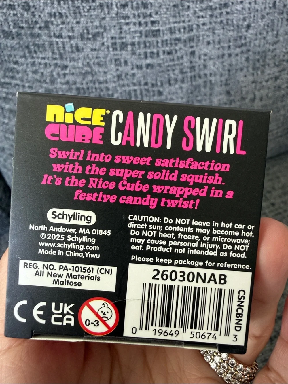 Nice Cube Candy Swirl NeeDoh Pink Squish Toy